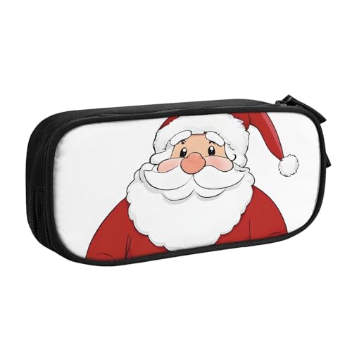 ASPOIJHN Federmäppchen mit niedlichem Weihnachtsmann-Design, großes Fassungsvermögen, doppellagig, Schreibwaren, Aufbewahrungstasche, tragbarer Stift-Organizer für Schule, Bürobedarf, Niedlicher von ASPOIJHN