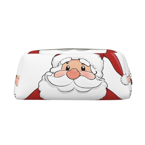 ASPOIJHN Niedliches Federmäppchen aus Leder, vielseitiges Weihnachtsmann-Design, stilvolle Aufbewahrungstasche für Schule, Büro, Schreibwaren, Kosmetiktasche, Münzen, Organizer, gold, Einheitsgröße, von ASPOIJHN