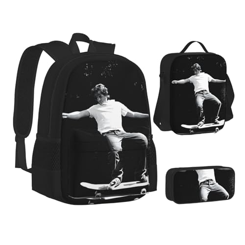 ASPOIJHN Rucksack und Federmäppchen für Gewichtheben, für Mädchen, Jungen, Teenager, Kinder, Grundschule, mittlere Schulanfang, Schwarz , Einheitsgröße, Schulranzen-Set von ASPOIJHN