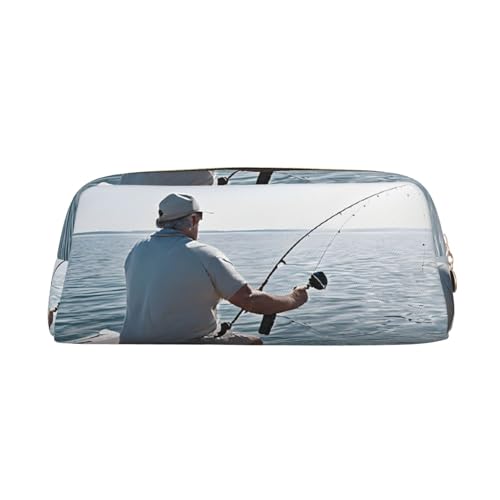 ASPOIJHN Vielseitiges Federmäppchen aus Leder für Angelrute, stilvolle Aufbewahrungstasche für Schule, Büro, Schreibwaren, Kosmetiktasche, Münzen-Organizer, gold, Einheitsgröße, Krawattenetui von ASPOIJHN