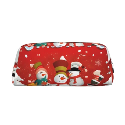 ASPOIJHN Vielseitiges Federmäppchen aus Leder mit Aufschrift "Merry Christmas", stilvolle Aufbewahrungstasche für Schule, Büro, Schreibwaren, Kosmetiktasche, Münzen, silber, Einheitsgröße, von ASPOIJHN