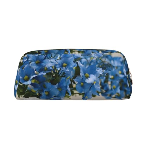 ASPOIJHN Vielseitiges Leder-Federmäppchen mit Blumenmuster in Blaugrün, Grau und Weiß, stilvolle Aufbewahrungstasche für Schule, Büro, Schreibwaren, Kosmetiktasche, Münzen, Organizer, gold, von ASPOIJHN