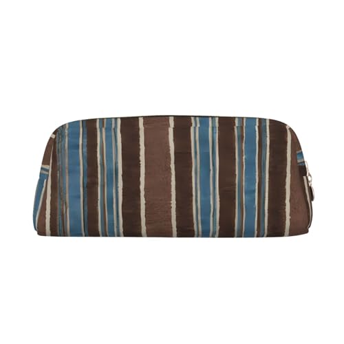 ASPOIJHN Vielseitiges Leder-Federmäppchen mit bunten Streifen, stilvolle Aufbewahrungstasche für Schule, Büro, Schreibwaren, Kosmetiktasche, Münzen, gold, Einheitsgröße, Krawattenetui von ASPOIJHN