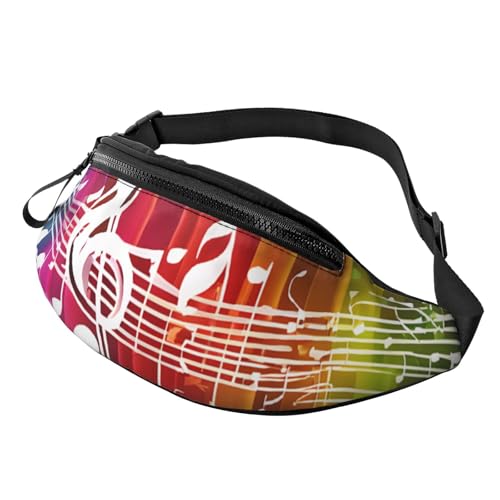 Bauchtasche mit Musiknote, verstellbarer Schultergurt, Bauchtasche für Männer und Frauen, Reisen, Wandern, Laufen, Musiknote, Einheitsgröße von ASPOIJHN