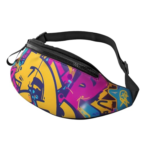 Bauchtasche mit verstellbarem Schultergurt, Bauchtasche für Männer und Frauen, Reisen, Wandern, Laufen, Graffiti-Wand, Einheitsgröße Bauchtasche mit verstellbarem Schultergurt, Bauchtasche für Männer und Frauen, Reisen, Wandern, Laufen, Graffiti-Wand, Einheitsgröße von ASPOIJHN