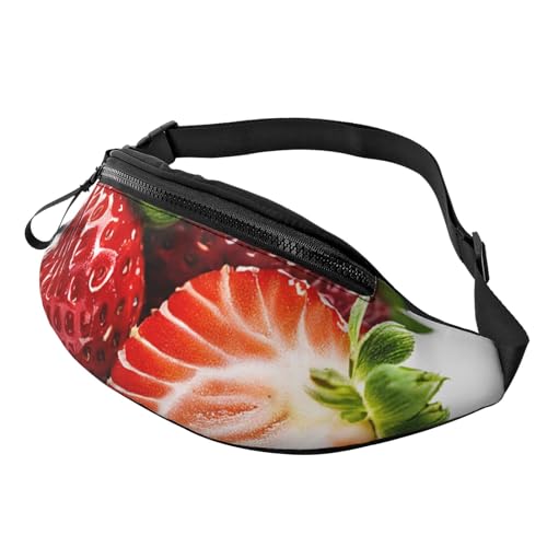 Bauchtasche mit verstellbarem Schultergurt, für Damen und Herren, Reisen, Wandern, Laufen, Fresh Strawberry, Einheitsgröße von ASPOIJHN