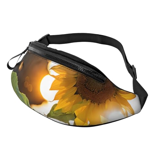 Bauchtasche mit verstellbarem Schultergurt, für Damen und Herren, Reisen, Wandern, Laufen, Sonnenblumen Sonne, Einheitsgröße von ASPOIJHN