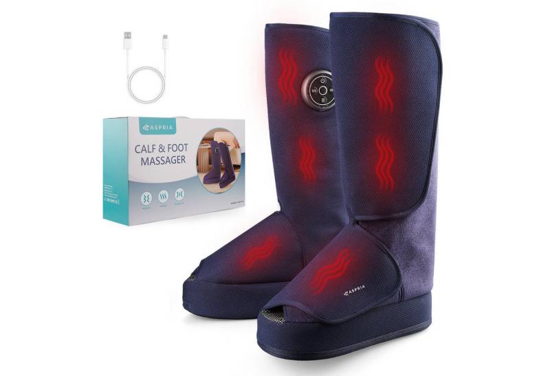 ASPRIA Fußmassagegerät 2-in-1-Waden-Fuß-Massagegerät mit Luftkompression, Vibration und Wärmetherapie, für geschwollene Beine von ASPRIA