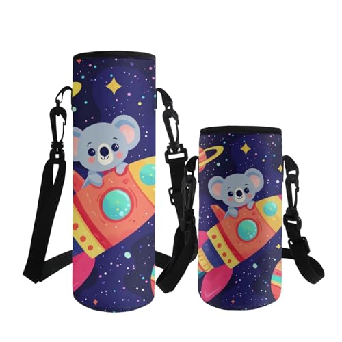 ASQVTIFE 500 ml Wasserflaschenträger Isolierte Abdeckung Tasche Gurt Tasche Outdoor Tier Koala Hydrobag Crossbody Wasserflaschenhalter für Kinder Jungen Mädchen Grundschule Mittelschule von ASQVTIFE