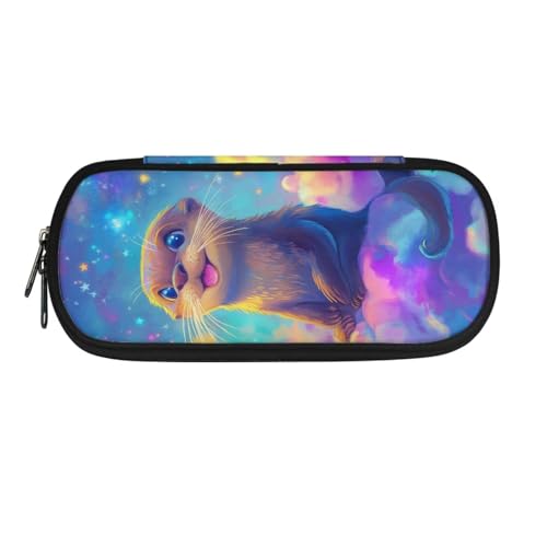 ASQVTIFE Federmäppchen für Kinder, Federmäppchen mit Fächern, Federmäppchen, Stift-Organizer-Tasche, Niedlicher Otter, L8.8x W1.7x H4.1inches, Packtasche von ASQVTIFE