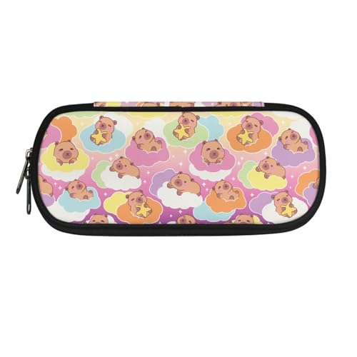 ASQVTIFE Federmäppchen für Kinder, Federmäppchen mit Fächern, Federmäppchen, Stift-Organizer-Tasche, Starry Night Capybara, L8.8x W1.7x H4.1inches, Packtasche von ASQVTIFE