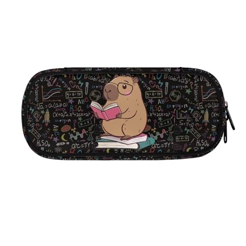 ASQVTIFE Federmäppchen für Schule, Mädchen, Jungen, großes Fassungsvermögen, Federmäppchen mit Fächern, Schreibtisch-Organizer, Capybara, L8.8x W1.7x H4.1inches, Axolotl Sternennacht von ASQVTIFE