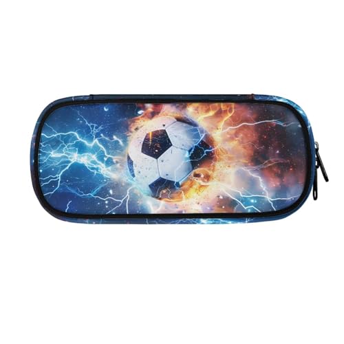 ASQVTIFE Federmäppchen für Schule, Mädchen, Jungen, großes Fassungsvermögen, Federmäppchen mit Fächern, Schreibtisch-Organizer, Fire Ice Fußball, L8.8x W1.7x H4.1inches, Axolotl Sternennacht von ASQVTIFE