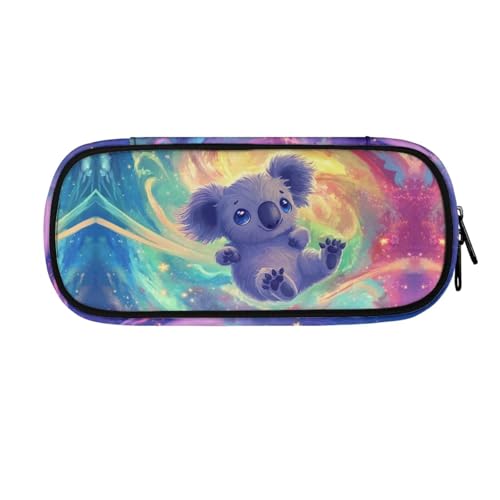 ASQVTIFE Federmäppchen für Schule, Mädchen, Jungen, großes Fassungsvermögen, Federmäppchen mit Fächern, Schreibtisch-Organizer, Regenbogen-Koala, L8.8x W1.7x H4.1inches, Axolotl Sternennacht von ASQVTIFE