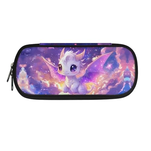 ASQVTIFE Federmäppchen für Schule, Mädchen, Jungen, großes Fassungsvermögen, Federmäppchen mit Fächern, Schreibtisch-Organizer, Sternenhimmel-Drache, L8.8x W1.7x H4.1inches, Packtasche von ASQVTIFE