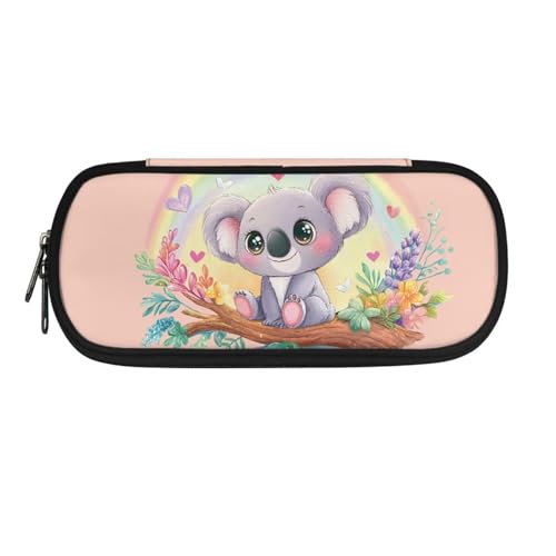 ASQVTIFE Federmäppchen für Schule, Mädchen, Jungen, großes Fassungsvermögen, Federmäppchen mit Fächern, Schreibtisch-Organizer, Süßer Koala, L8.8x W1.7x H4.1inches, Kinderrucksack von ASQVTIFE