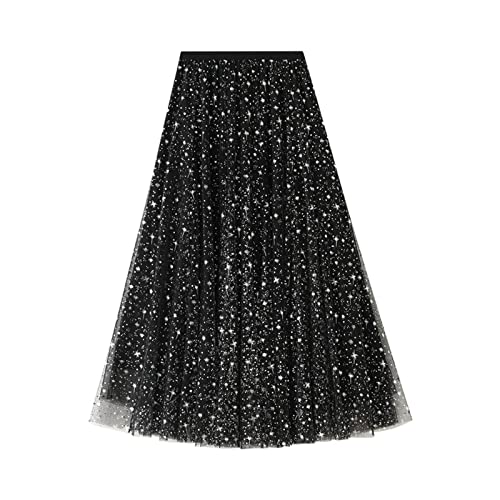 Damen Tüllrock A-Linie elastischer hoher Rock Ballett Prom Party Tutu Midirock Faltenröcke Damen Tüllrock A-Linie elastischer hoher Rock Ballett Prom Party Tutu Midirock Faltenröcke von ASRJ