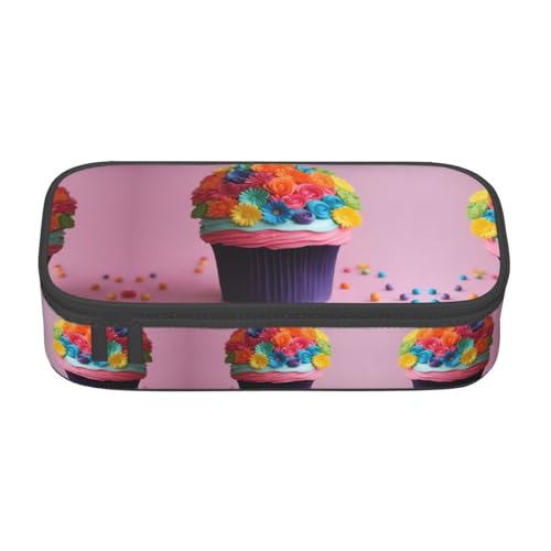 ASSORT Federmäppchen mit buntem Cupcake-Motiv und Regenbogenblumen, großes Federmäppchen mit Reißverschluss, für Büro und Uni ASSORT Federmäppchen mit buntem Cupcake-Motiv und Regenbogenblumen, großes Federmäppchen mit Reißverschluss, für Büro und Uni von ASSORT