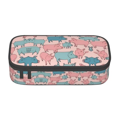 ASSORT Federmäppchen mit niedlichem Schweinemuster, groß, Schreibwaren-Organizer, Tasche mit Reißverschluss, für Büro und Universität ASSORT Federmäppchen mit niedlichem Schweinemuster, groß, Schreibwaren-Organizer, Tasche mit Reißverschluss, für Büro und Universität von ASSORT