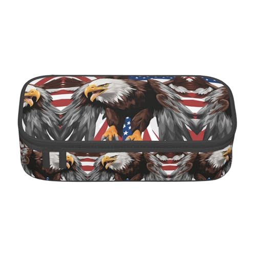 ASSORT Großes Federmäppchen mit Adler mit USA-Flagge, Schreibwaren-Organizer, Tasche mit Reißverschluss, für Büro und Uni ASSORT Großes Federmäppchen mit Adler mit USA-Flagge, Schreibwaren-Organizer, Tasche mit Reißverschluss, für Büro und Uni von ASSORT