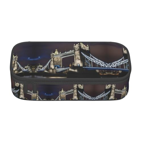 ASSORT Großes Federmäppchen mit Aufdruck "Tower Bridge in London", Schreibwaren-Organizer-Tasche mit Reißverschluss, für Büro und Uni von ASSORT