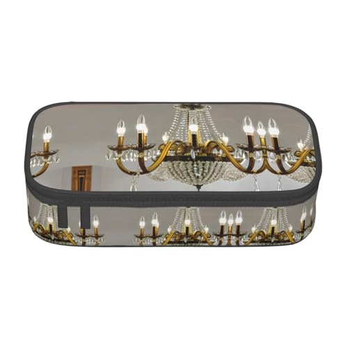 ASSORT Großes Federmäppchen mit Kronleuchter-Aufdruck, Schreibwaren-Organizer-Tasche mit Reißverschluss, für Büro und Uni von ASSORT