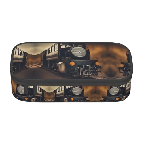 ASSORT Großes Federmäppchen mit Lokomotiven-Druck, Schreibwaren-Organizer, Tasche mit Reißverschluss, für Büro und Uni ASSORT Großes Federmäppchen mit Lokomotiven-Druck, Schreibwaren-Organizer, Tasche mit Reißverschluss, für Büro und Uni von ASSORT