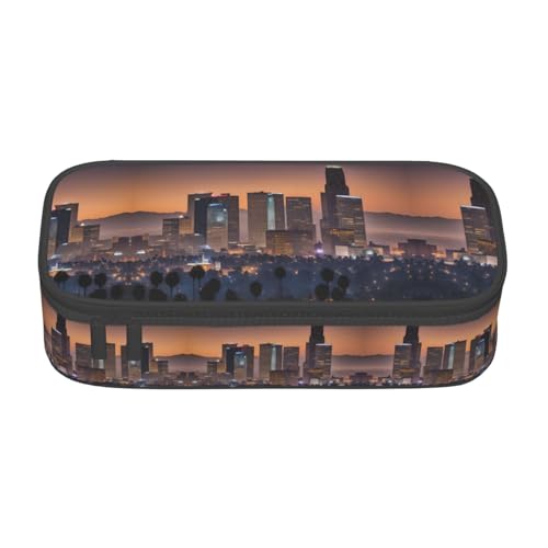 ASSORT Großes Federmäppchen mit Los Angeles Skyline-Druck, Schreibwaren-Organizer, Tasche mit Reißverschluss, für Büro und Uni ASSORT Großes Federmäppchen mit Los Angeles Skyline-Druck, Schreibwaren-Organizer, Tasche mit Reißverschluss, für Büro und Uni von ASSORT