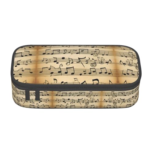 ASSORT Großes Federmäppchen mit Musiknoten-Aufdruck, Schreibwaren-Organizer, Tasche mit Reißverschluss, für Büro und Uni ASSORT Großes Federmäppchen mit Musiknoten-Aufdruck, Schreibwaren-Organizer, Tasche mit Reißverschluss, für Büro und Uni von ASSORT