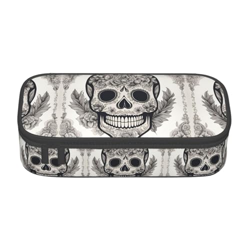 ASSORT Großes Federmäppchen mit mexikanischem Totenkopf-Druck, Schreibwaren-Organizer, Tasche mit Reißverschluss, für Büro und Uni ASSORT Großes Federmäppchen mit mexikanischem Totenkopf-Druck, Schreibwaren-Organizer, Tasche mit Reißverschluss, für Büro und Uni von ASSORT