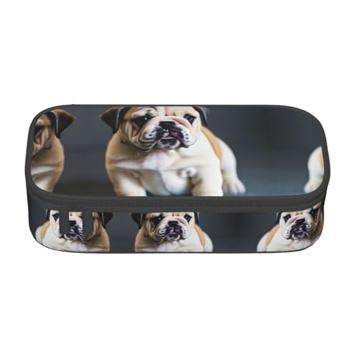 ASSORT Großes Federmäppchen mit süßem Bulldoggen-Aufdruck, Schreibwaren-Organizer, Tasche mit Reißverschluss, für Büro und Uni ASSORT Großes Federmäppchen mit süßem Bulldoggen-Aufdruck, Schreibwaren-Organizer, Tasche mit Reißverschluss, für Büro und Uni von ASSORT