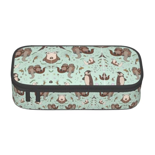 ASSORT Großes Federmäppchen mit süßem Otter-Motiv, Schreibwaren-Organizer, Tasche mit Reißverschluss, für Büro und Uni ASSORT Großes Federmäppchen mit süßem Otter-Motiv, Schreibwaren-Organizer, Tasche mit Reißverschluss, für Büro und Uni von ASSORT