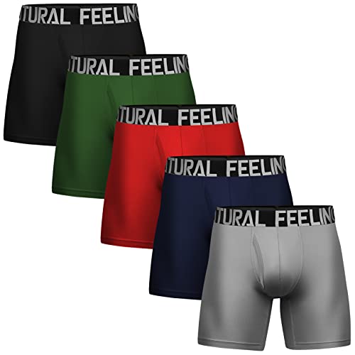 ASTEORRA Boxershorts Herren Sport Unterhosen Männer Sportunterwäsche Herren Boxershorts Schnelltrocknende Atmungsaktiv 5er Pack Mehrfarbig L von ASTEORRA