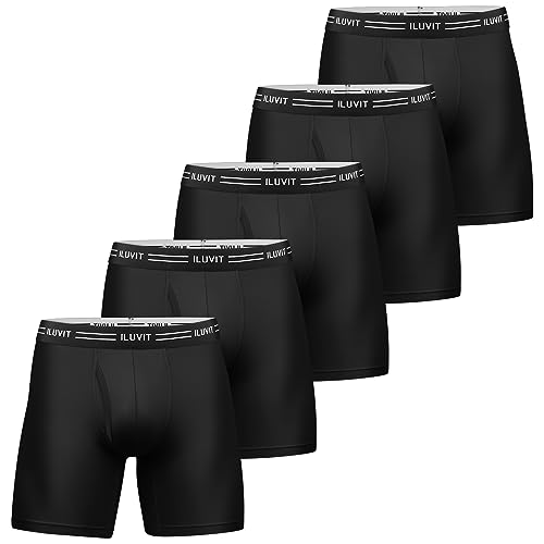 ASTEORRA Sport Unterhosen Männer Polyester Boxershorts Herren Sportunterwäsche Schnelltrocknende Atmungsaktiv 5er Pack XXL von ASTEORRA