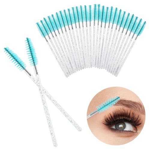 50 Stück Einweg Wimpernbürstchen, Kristall Wimpernbürste Pinsel, Einweg Mascara Zauberstäbe, Augenwimpern Pinsel Make Up Tools für Beauty-Salon und Hausgebrauch von ASTER