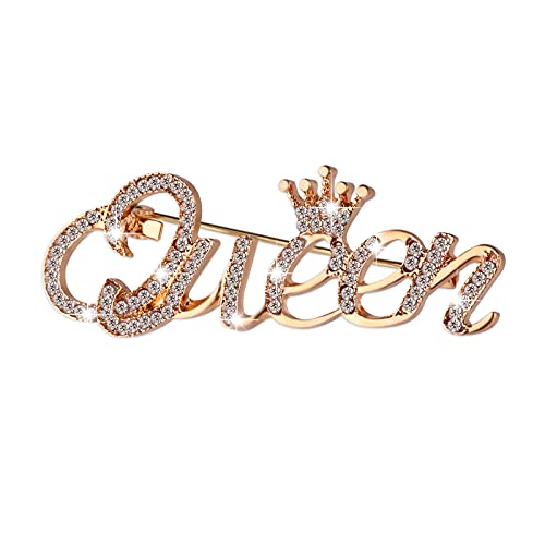 ASTER Damen Krone Brosch Anstecker Glänzend Crown Queen Brosche Pins Luxus Mode Strass Königin Broschen Anstecknadeln Schmucknadeln Bekleidungszubehör von ASTER