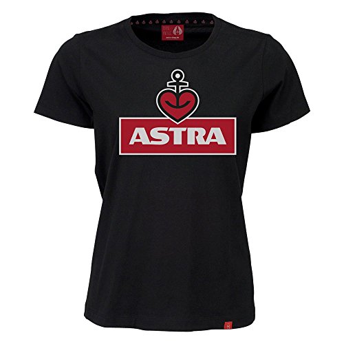 ASTRA Damen T-Shirt schwarz, Größe XS, Damen-Bekleidung, klassischer Herz-Anker Print, Mädchen, Bier auf der Haut von ASTRA