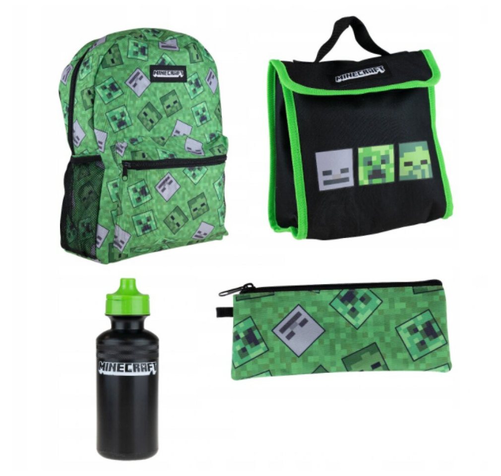 ASTRA Daypack Minecraft 4er Rucksack Set von ASTRA