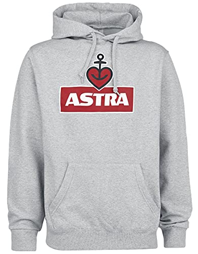 ASTRA Hoodie Herzanker Unisex Größe L, bequemer Pullover mit Kapuze, Cooler Kapuzen-Pulli mit Aufdruck, für Damen & Herren, Grauer Sweater aus St.Pauli von ASTRA