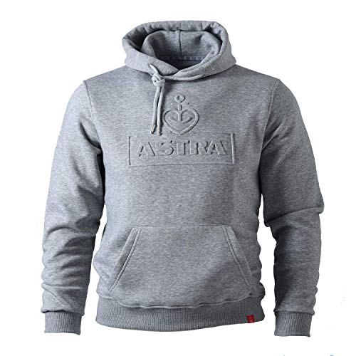 ASTRA Hoodie Unisex, mit geprägtem Herzanker-Motiv, bequemer Pullover mit Kapuze, Cooler Kapuzen-Pulli, für Damen & Herren, Grauer Sweater aus St.Pauli (S) von ASTRA