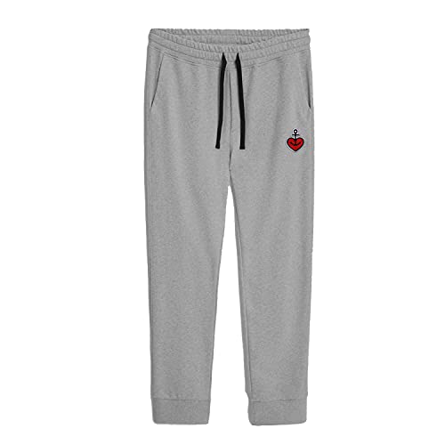 ASTRA Jogginghose Joggingpants mit Herzanker Stick, grau-meliert, für Männer und Frauen, mit Liebe genäht, St. Pauli im Herzen (3XL) von ASTRA