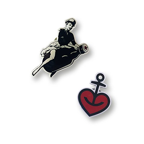 ASTRA Metall-Anstecker Pin 2er Set Herzanker und Knolle, für Männer & Frauen, Geschenk-Ideen aus St. Pauli von ASTRA