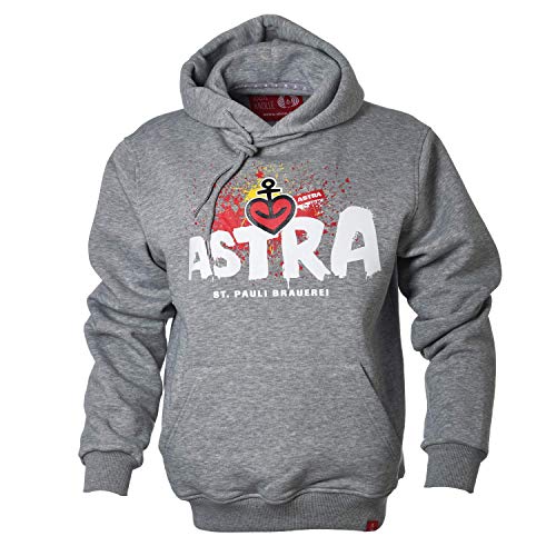 ASTRA St. Pauli-Brauerei Hoodie Unisex, bequemer Pullover mit Kapuze, Cooler Kapuzen-Pulli mit Aufdruck, für Damen & Herren, Grauer Sweater aus St.Pauli (3XL) von ASTRA