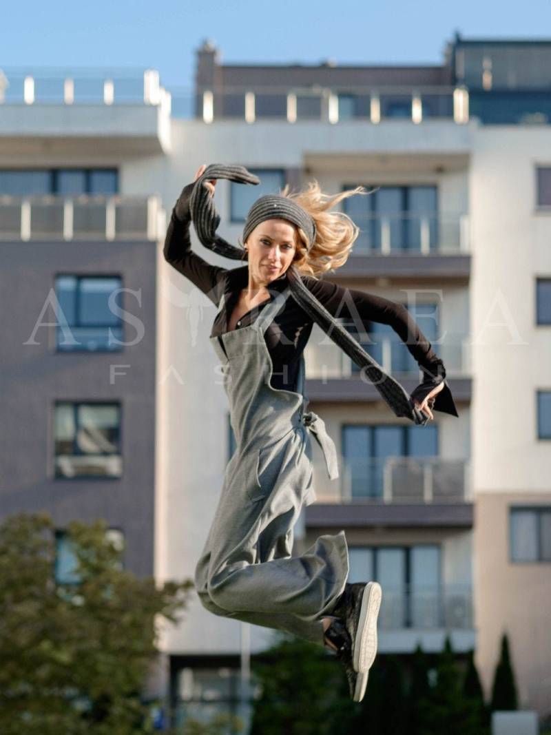 Jumpsuit Frauen, Harems Jumpsuit, Extravaganter Lockerer Mit Weitem Bein, Woll Frauen Overall, Streifen von ASTRAEAFASHION