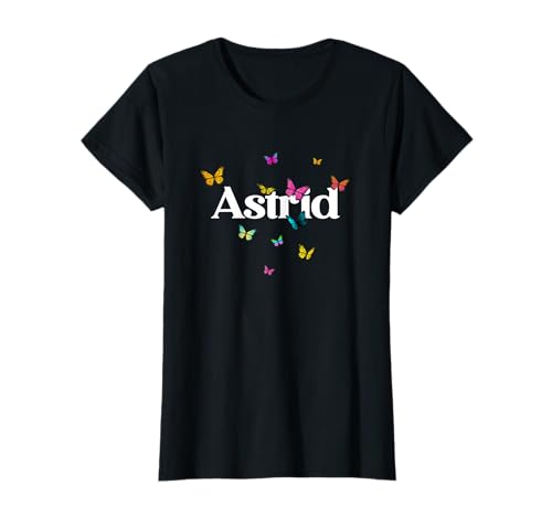 Astrid - Schöner Mädchen Name mit bunten Schmetterlingen T-Shirt Astrid - Schöner Mädchen Name mit bunten Schmetterlingen T-Shirt von ASTRID Tochter Enkel Geburtstag Geschenkideen