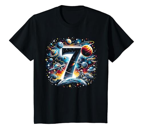 Kinder Astronaut 7. Geburtstag Weltraum Jungen 7 Jahre Raumschiff T-Shirt von ASTRONAUT KINDERGEBURTSTAG GESCHENK 2 - 8 JAHRE