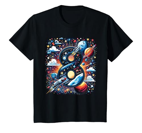 Kinder Astronaut 8. Geburtstag Weltraum Jungen 8 Jahre Raumschiff T-Shirt von ASTRONAUT KINDERGEBURTSTAG GESCHENK 2 - 8 JAHRE