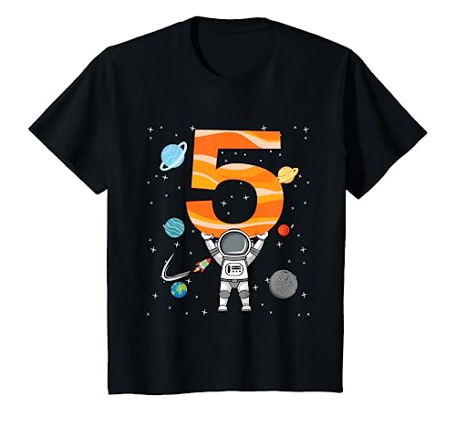 Kinder Astronaut Shirt 5. Geburtstag Weltraum Für Jungen 5 Jahre T-Shirt von ASTRONAUT KINDERGEBURTSTAG GESCHENKE