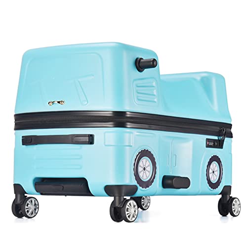ASUMUI Trolley für Autokinder kann 20/24-Zoll-Reituniversalrad-Koffer für männliche und weibliche Kinder Fahren (Blue 20inch) von ASUMUI
