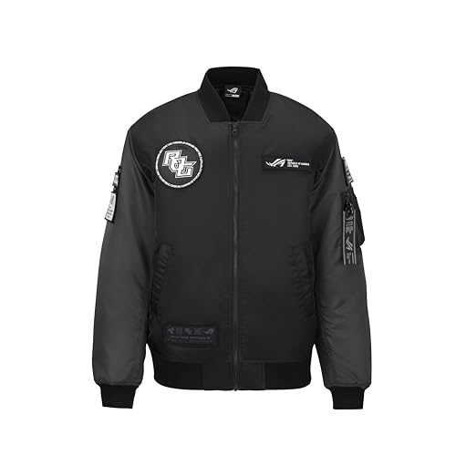 ASUS ROG Cosmic Bomber Jacke (schwarz/grau, wasserabweisend, ROG Patches, CJ3001, S) von ASUS